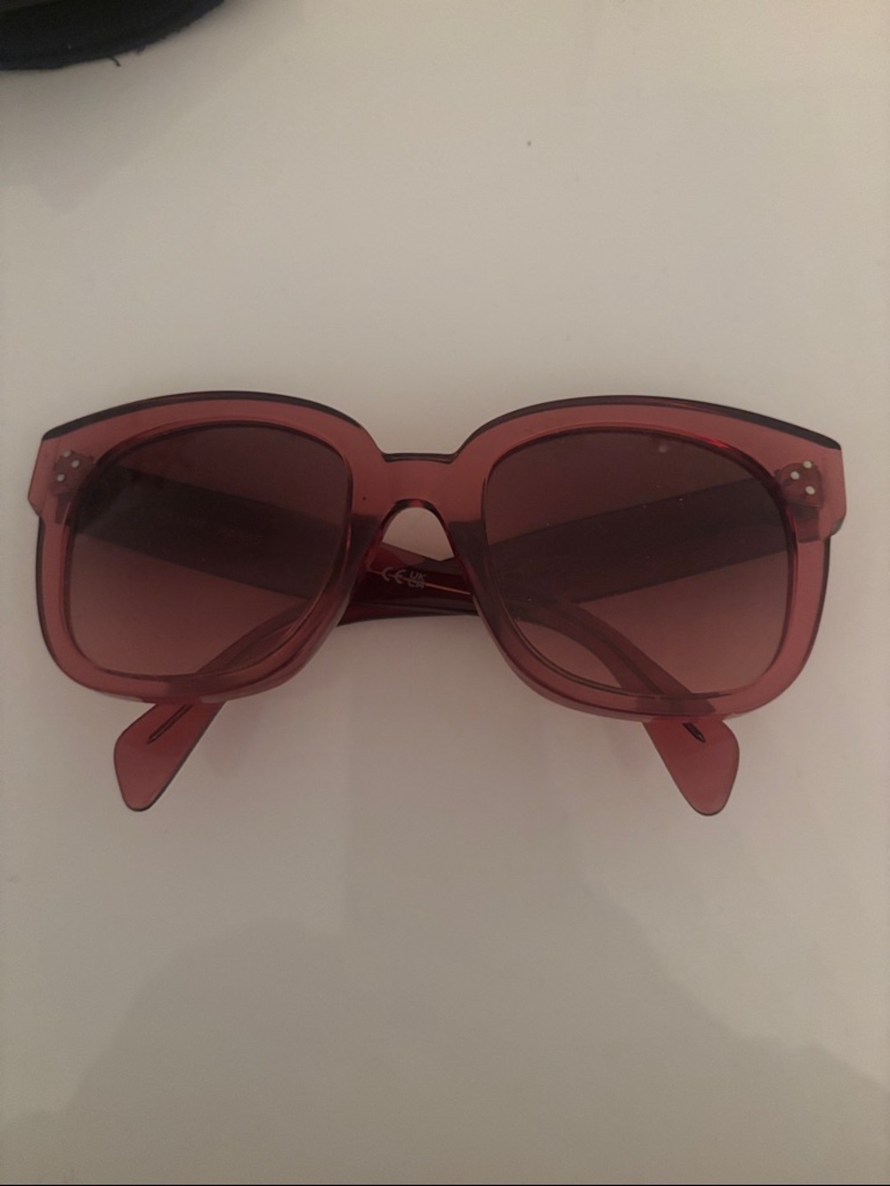 Celine Translucent Rose Square Sunglasses